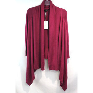 Ted Baker London Fiyyona Open Cardigan Womens size0/2 US Maroon Asymmetrical Hem